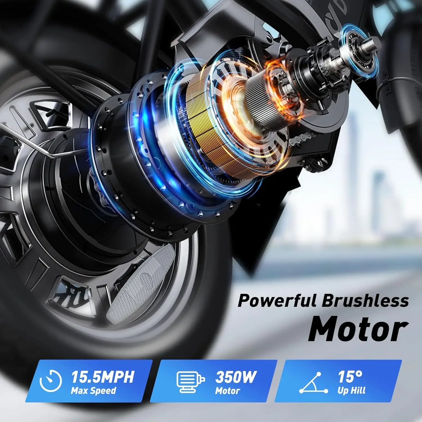 Folding Electric Bicycle,Commuter City E-Bike with 350W Motor and 36V 7.5Ah Battery,3 Levels Assist, Dual Disc Brakes,14/16"