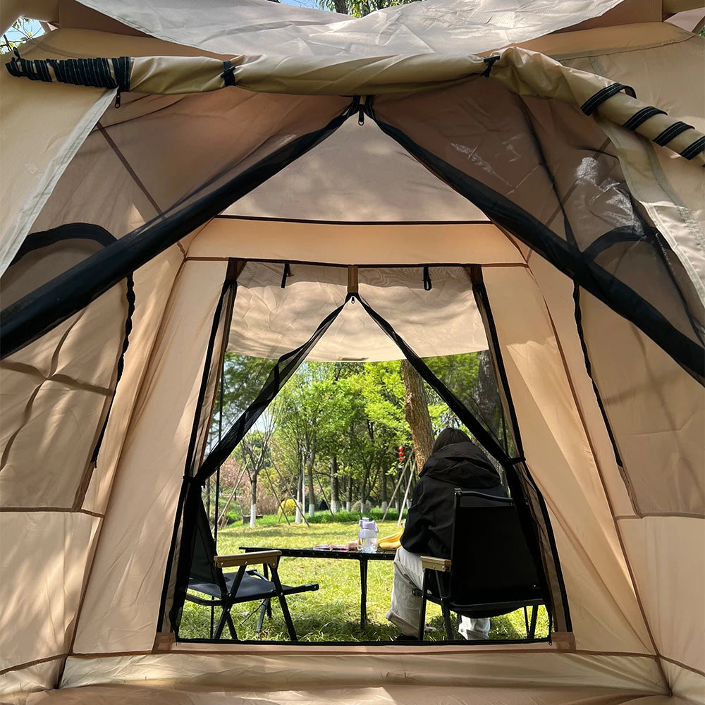 An inflatable tent, camping tent, waterproof inflatable tent, portable tent, perfect for camping, hiking and traveling