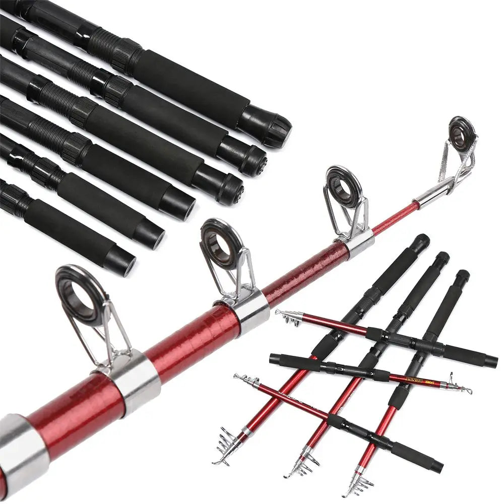 1.5-3.0m Fishing Tackle Tools Outdoor Fiberglass Sea Rod Telescopic Fishing Rod Pole