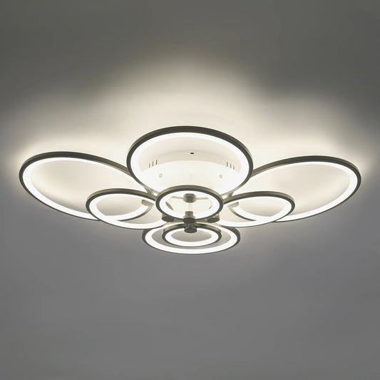 Modern Ceiling Light 8Heads Dimmable Chandelier LED Pendant Lamp Fixture +Remote