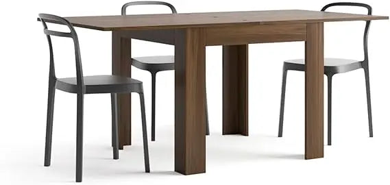 , Square extendable Dining Table, Eldorado, 35.4(70.9) x35.4 in, Rustic Oak, for 4-8 People, Expandable Dining Table for Kitchen