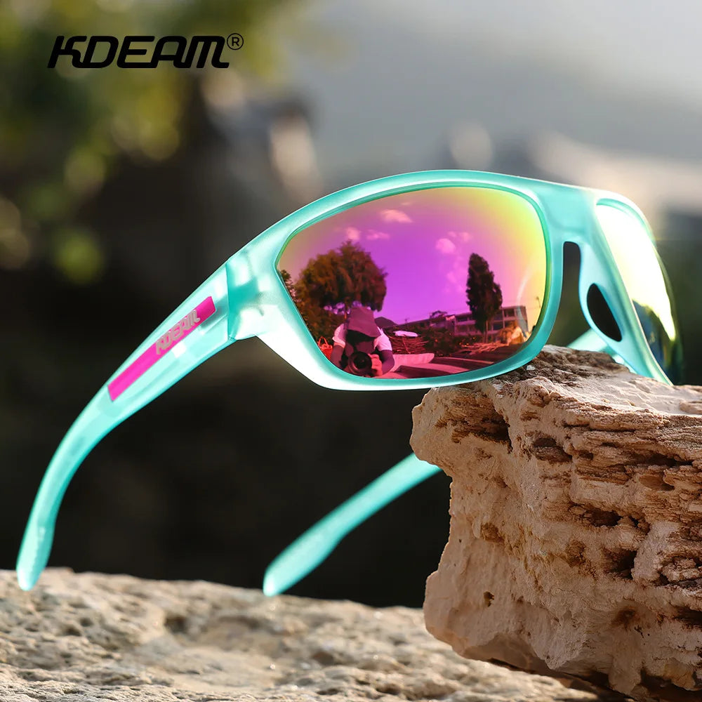 Kdeam 2025 Polarized Sunglasses for Men Women Fashion Unisex Brand TR90 Outdoor Eyewear For Fishing Driving Mirror Black lens