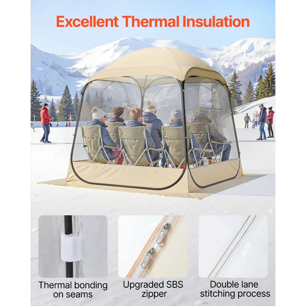 Portable Pop-Up Sports Tent 72x72 in Outdoor Clear Weather-Resistant Pod