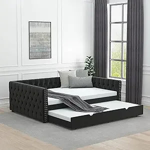 Upholstered Daybed with Drawers, Modern Twin Sofa Bed Daybed Frame for Bedroom Living Room Guest Room,
