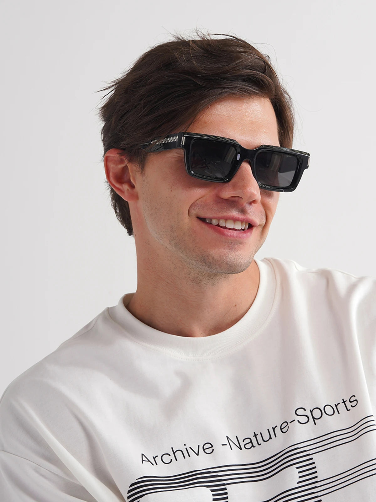 Ruiao 2025 retro black designer sunglasses vintage for women clear luxury square rectangular blue lens man UV400 high quality