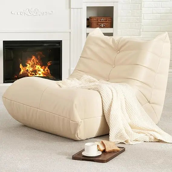 Bean Bag Chair Giant Bean Bag Sofa Memory Foam Bean Bag Couches for Adults, Leather Bean Bag Chairs for Living Room Bedroom Dor