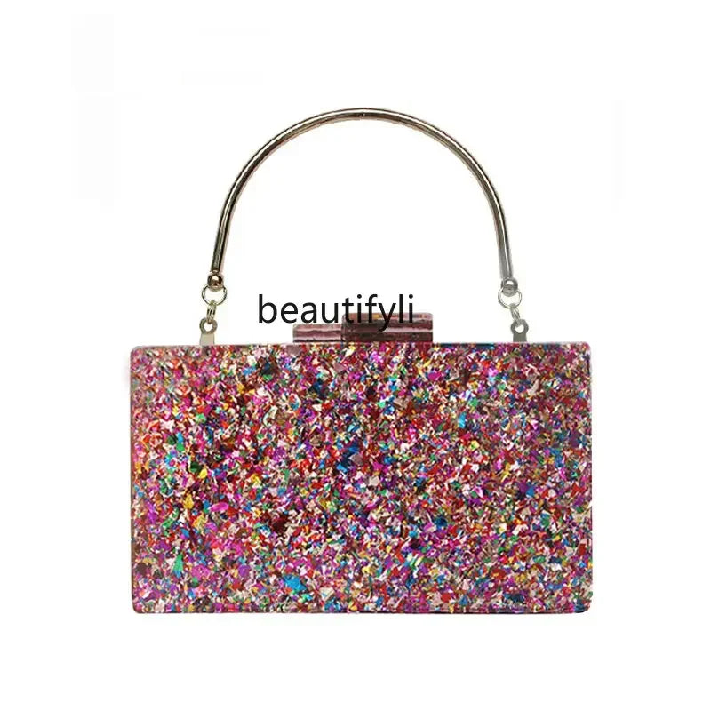 L11 yj Fashionable All-Match One-Shoulder Crossbody Bag Colorful Sequined Acrylic Bag Light Luxury Portable Handbag