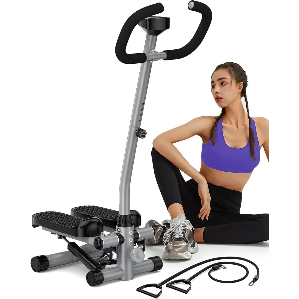 Home Fitness Stair Stepper with Handlebar and Resistance Band
