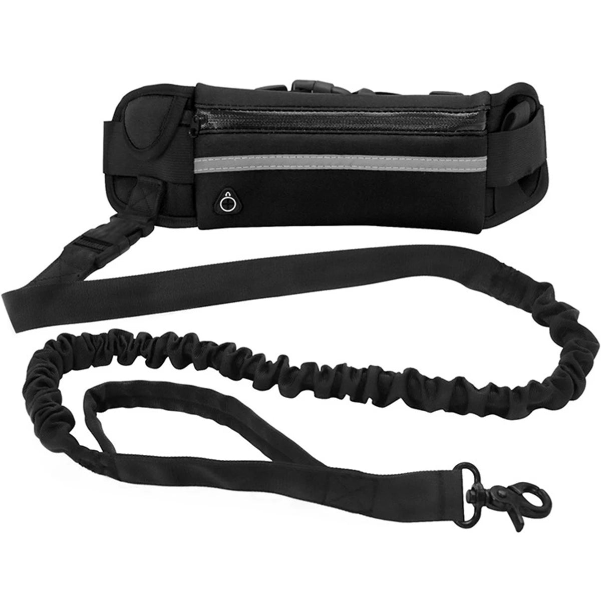 Dog Running Waist Leash Nylon Pet Leash with Waist Bag Retractable Elastic Belt Dog Traction Rope Reflective Belt Buckle