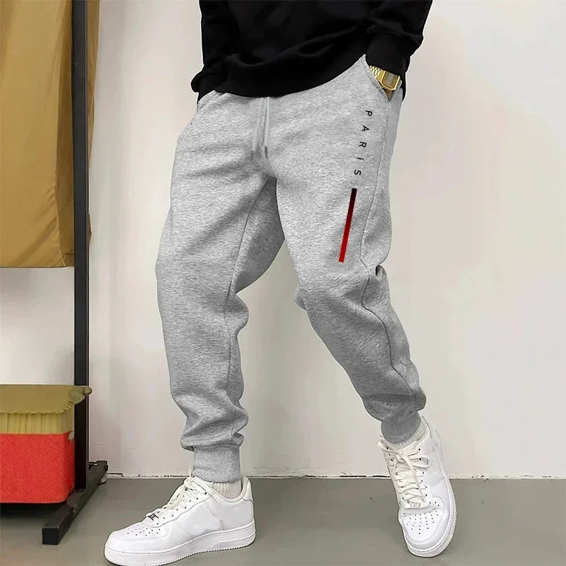 Autumn Winter Fashion Trousers Male Streetwear Casual Comfort Soft Sweatpants 2025 Latest Mens Paris Printed Jogger Pants