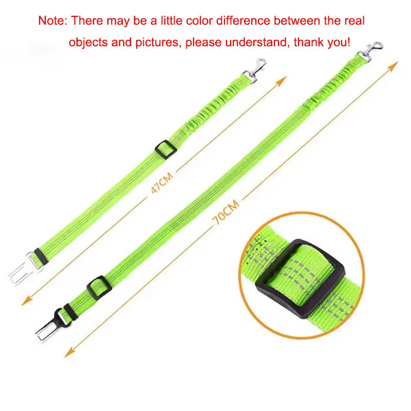 High Grade Dog Car Safety Belt Dog Safety Belt with Damping Belt and Reflective Line Adjustable Length Suitable Any Dog
