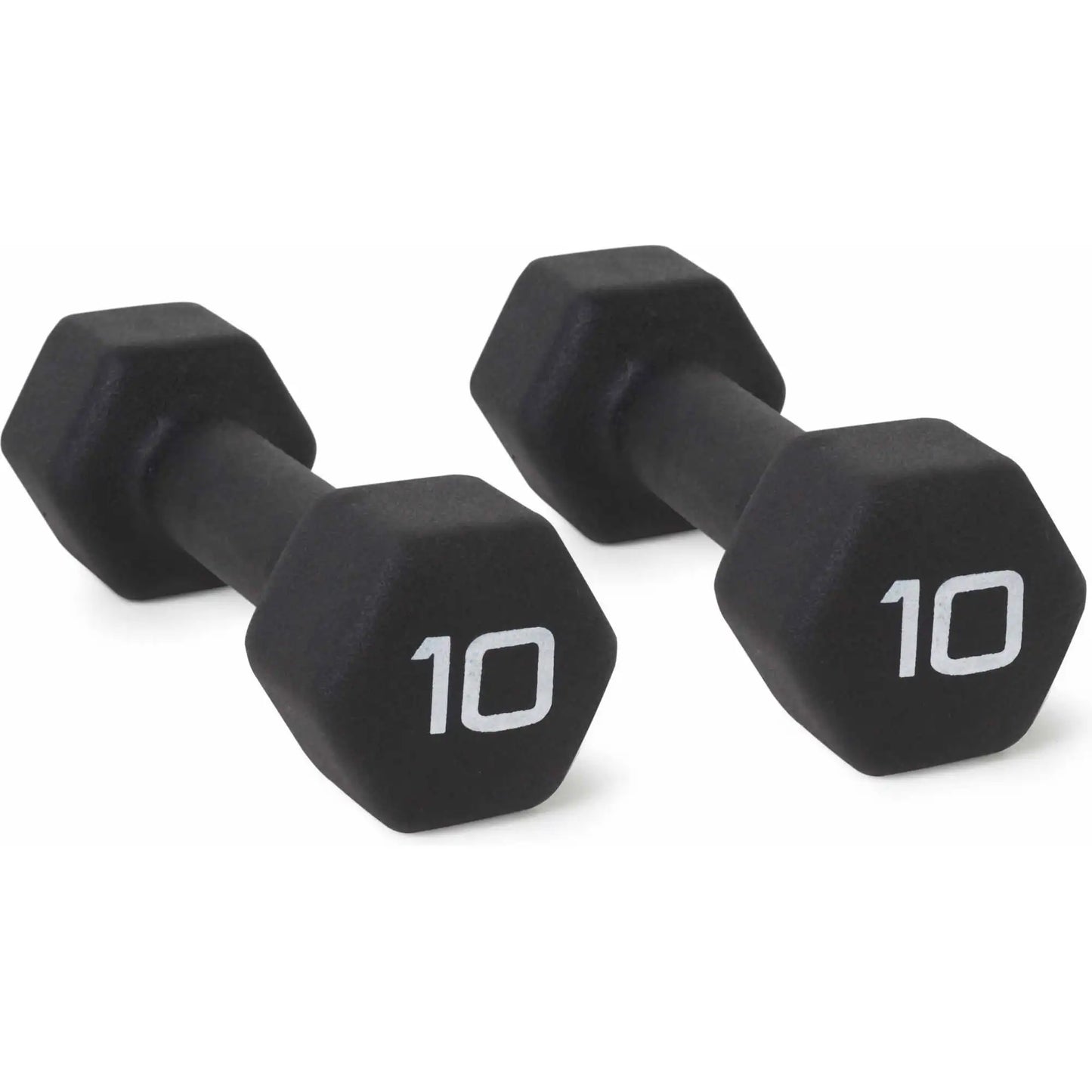 Barbell, 10lb Black Neoprene Dumbbell, Pair full-body workout prevent rolling
