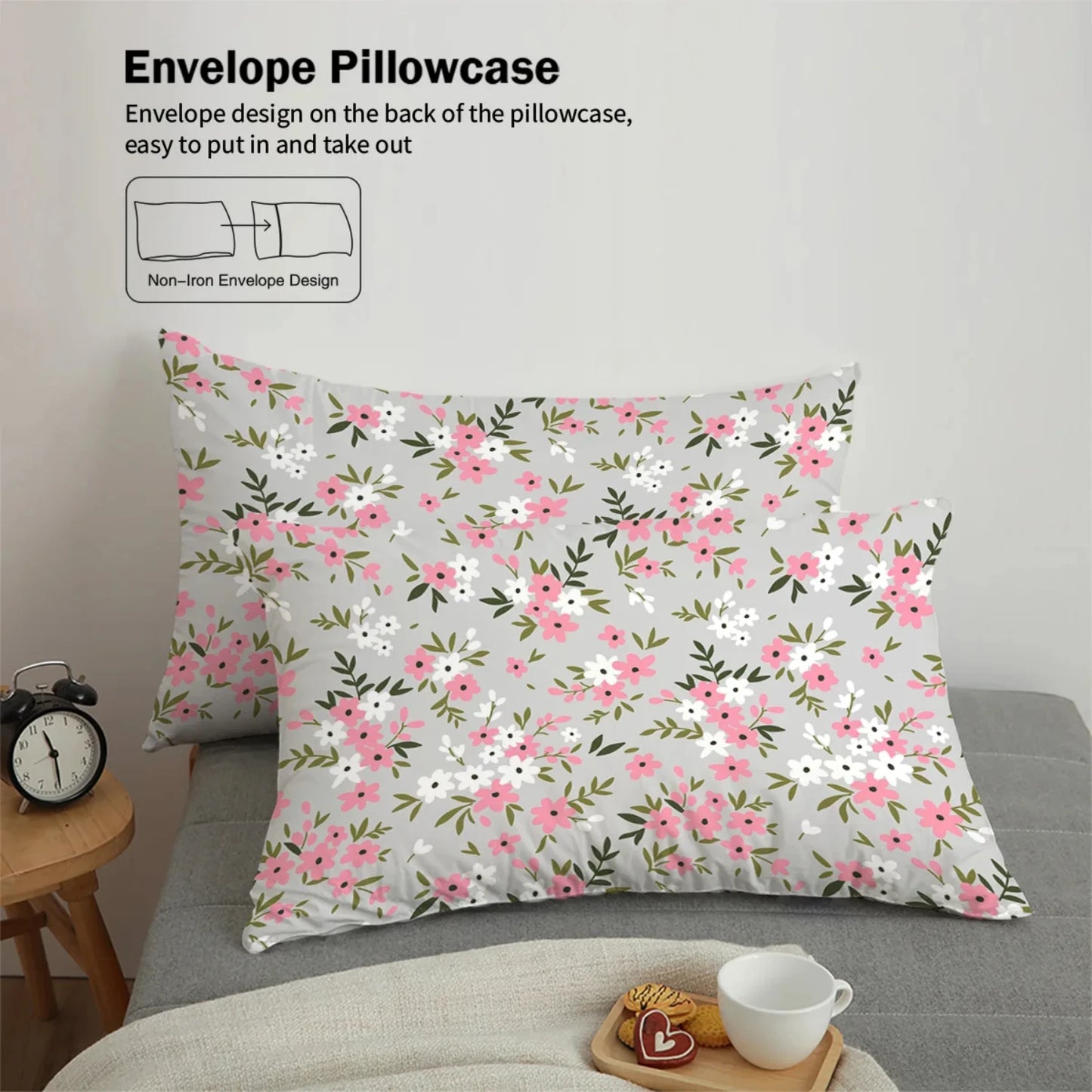 Ultimate comfort and style with a cozy and inviting 3 piece matte skin-friendly polyester bedding set featuring delicate red and