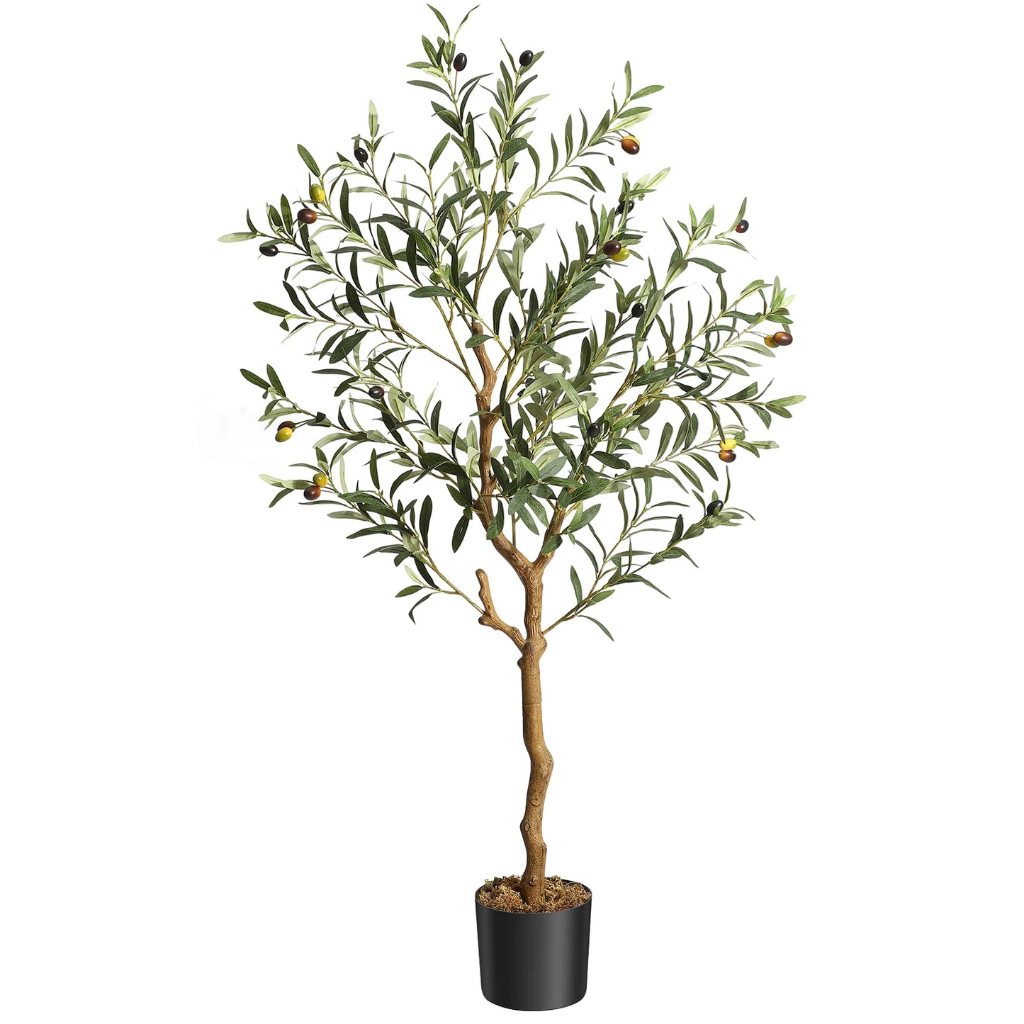 4.25ft/5ft/6ft Artificial Olive Tree, Tall Faux Silk Olive Trees, For Home Office Living Room Decor, Indoor Fake Potted Tree