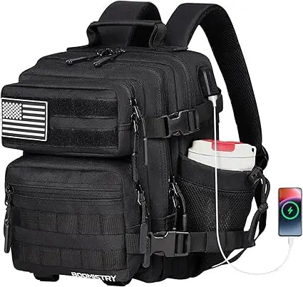 15L Mini Tactical Backpack Small Tactical Backpack for Men and Women, Military Backpack for Gym, Hiking, Daily (Black-15L)