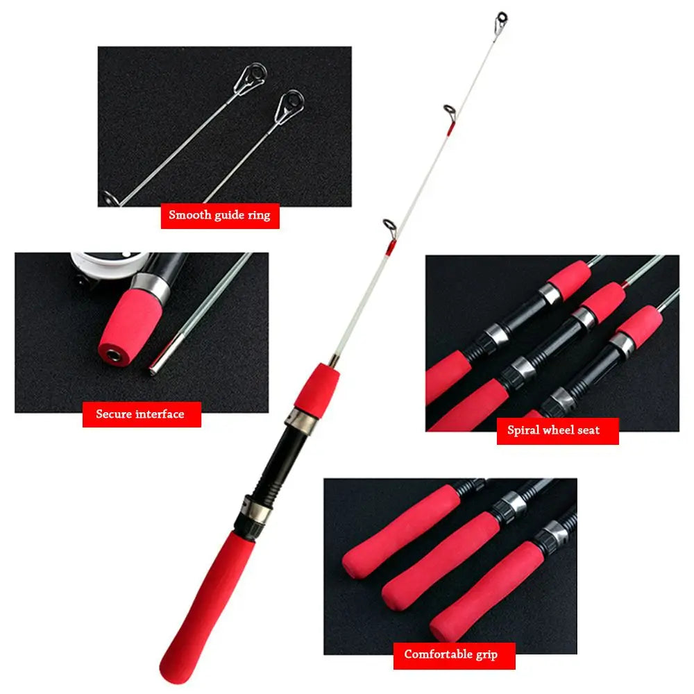 Winter Portable Travel Ice Fishing Rods Tackle Pole Fishing Reels Fishing Tackle