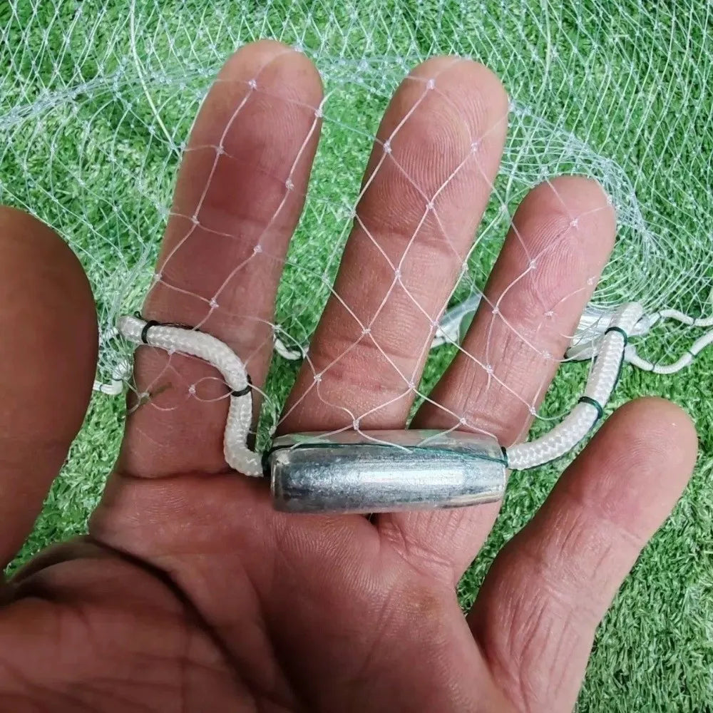 Firm No Circle American Style Fishnet Hand Cast 1 Finger Grid Fishing Net Flexible Swivel 4.8m Cast Fish Net Fishing Accessories