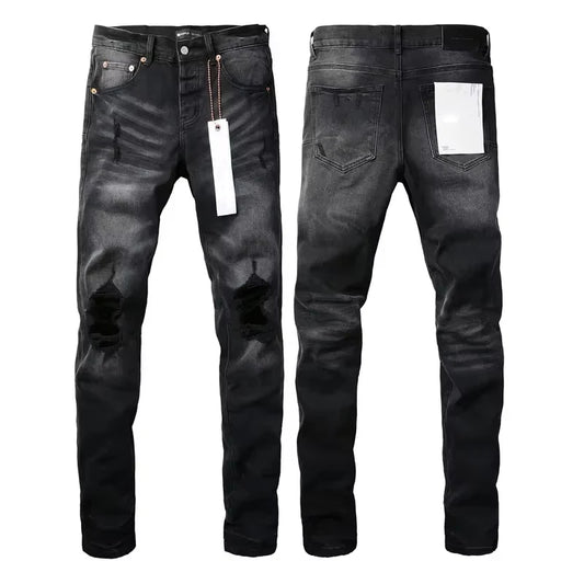 Men Jeans American High Street Black Pleated Basic Model New Fashion Trend High Quality Jeans