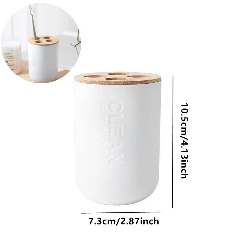 Wash Set Bathroom Decoration Accessories Lotion Bottle Soap Dish Mouthwash Cup Black Tray Household Bathroom Supplies