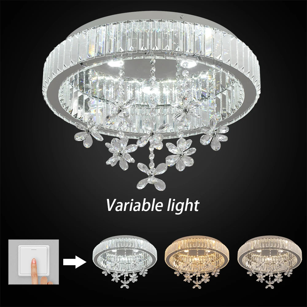Crystal LED Ceiling Lamp Modern Chandelier Pendant Light Luxury Home Decor Living Dining Room Decor Fixtures Plafonnier Lustre