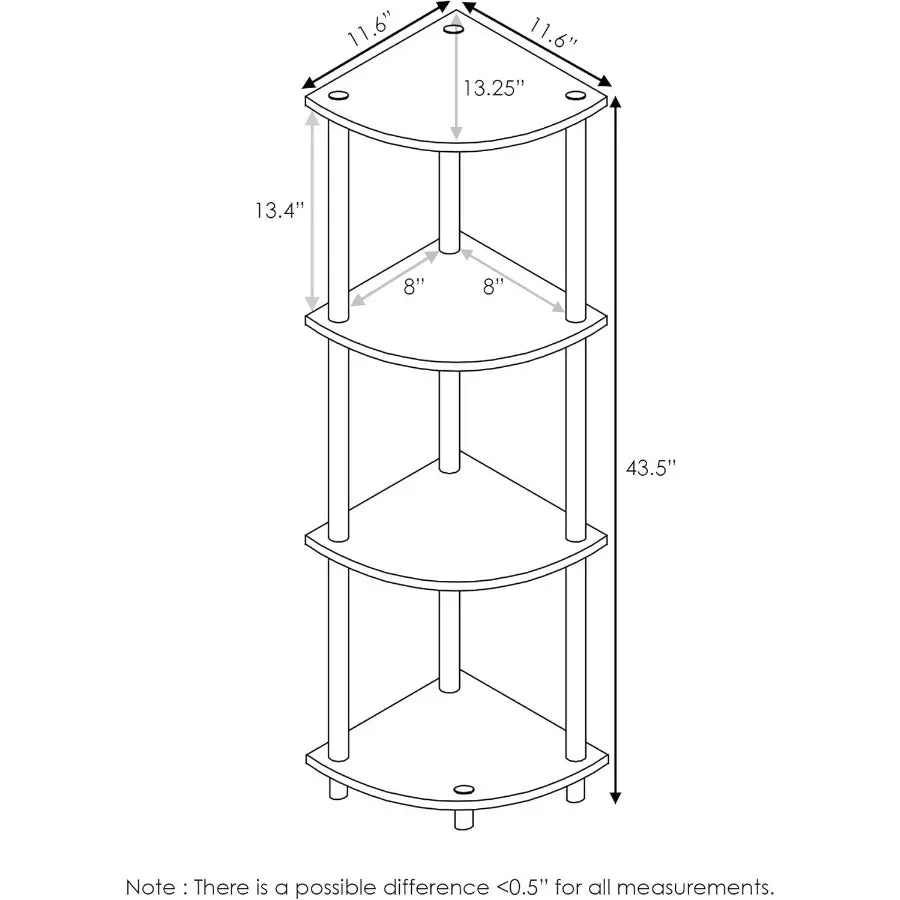 4-Tier Corner Shelf Organizer, Multifunctional Storage Rack for Kitchen Bathroom Pantry
