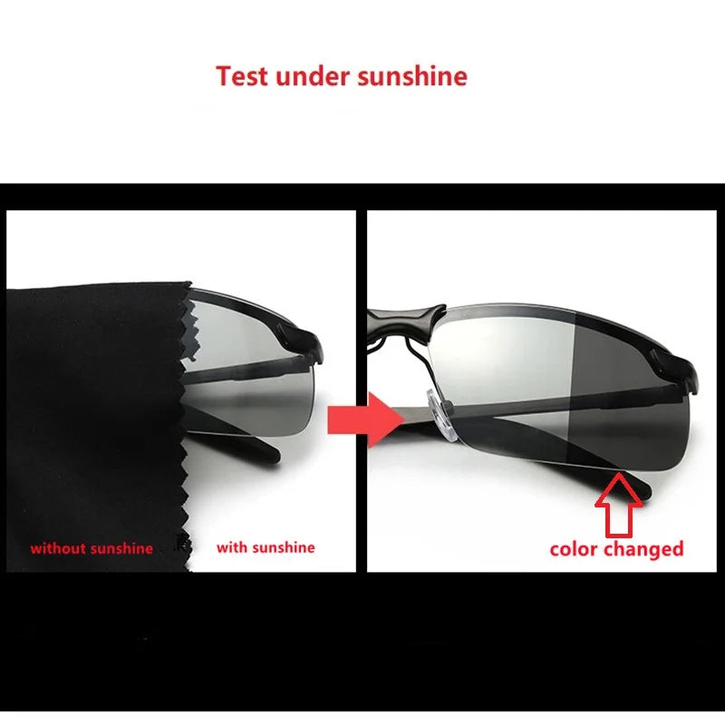 Men Women Photochromic Sunglasses Polarized Driving Chameleon Glasses Color Change Sun Glasses Day Night Vision Driver Eyewear