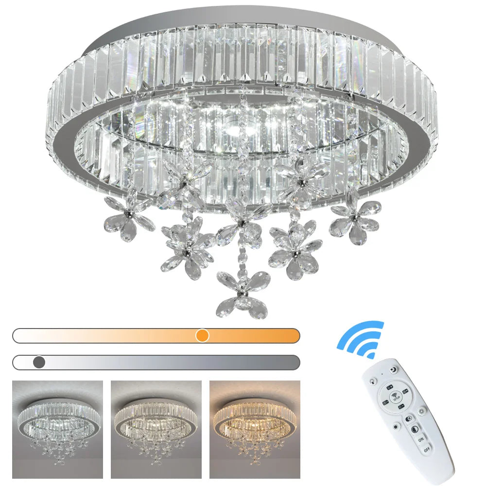 Crystal LED Ceiling Lamp Modern Chandelier Pendant Light Luxury Home Decor Living Dining Room Decor Fixtures Plafonnier Lustre
