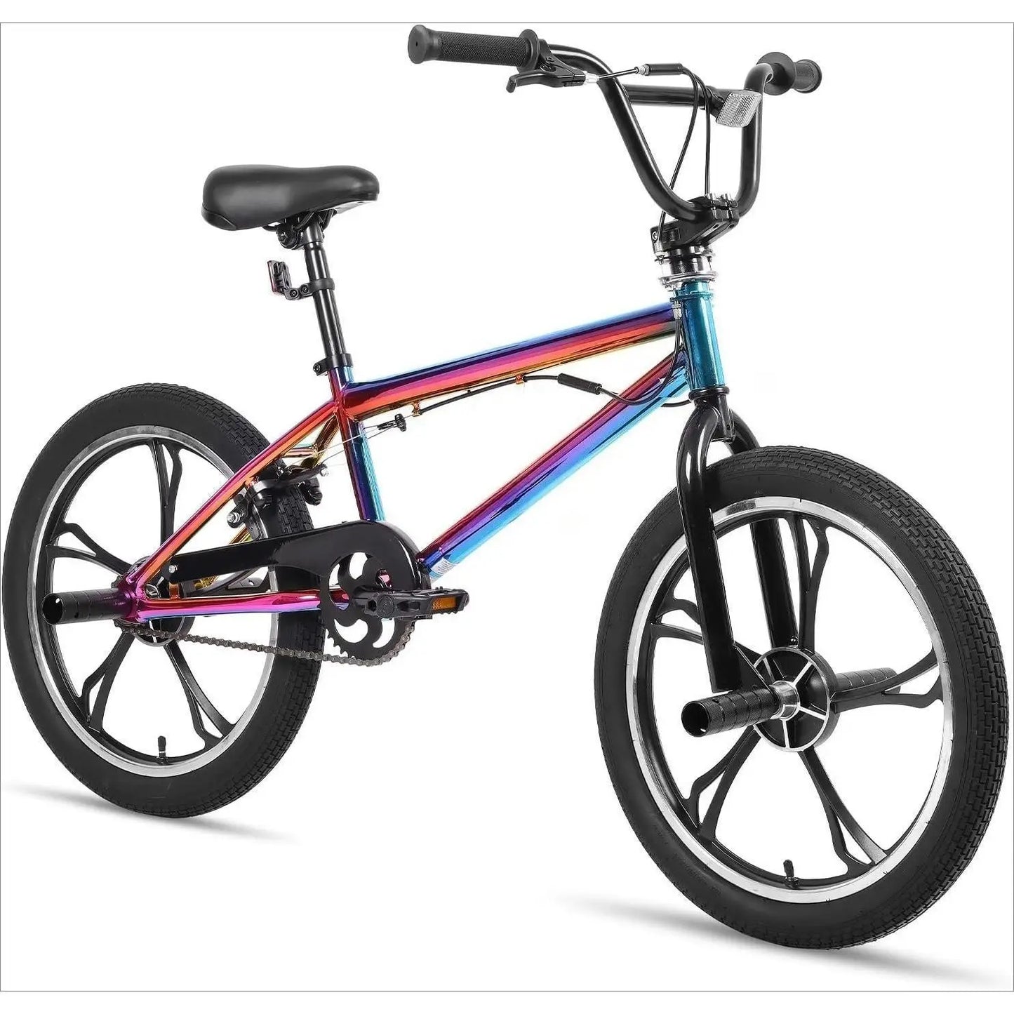 20 Inch 5 Spoke Kids BMX Bike for Boys Girls Ages 5-12, 360 Degree Rotor Freestyle, 4 Pegs Single Speed Kid’s BMX Bicycle,