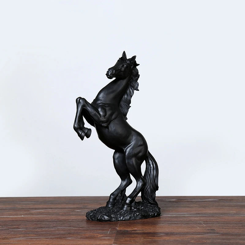 Resin Statue Golden White Black Horse Figure Nordic Abstract Ornaments Figurines For Interior Sculpture Room Home Decor