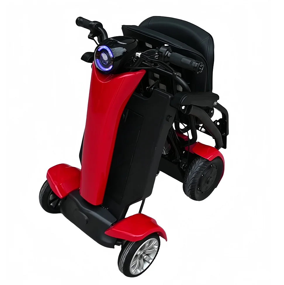 2025 max load 120kg fordable dual motor 4 wheel  portable automatic folding electric mobility scooter seniors