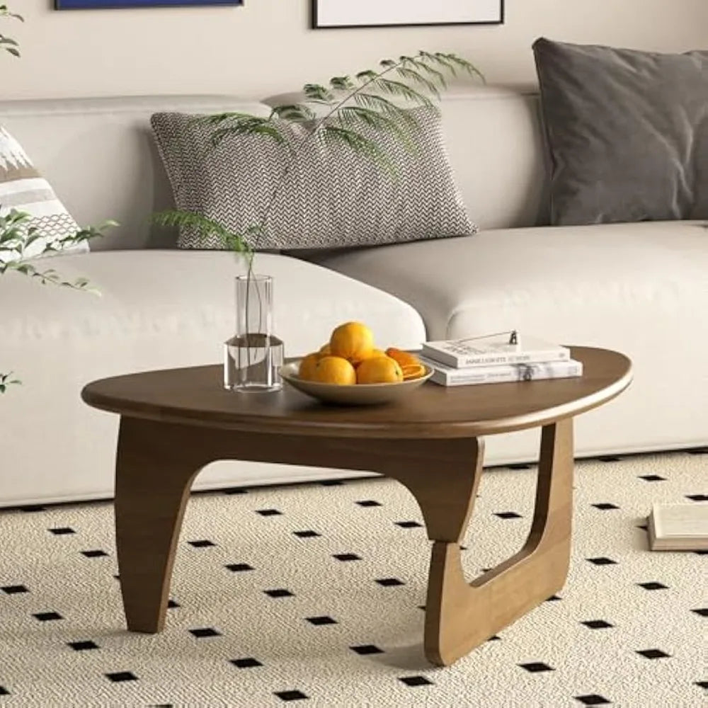 Mid Century Modern Coffee Table, Solid Wood Triangle Coffee Table for Living Room, Modern Tea Table for Home, 35.4x23.6x16.5