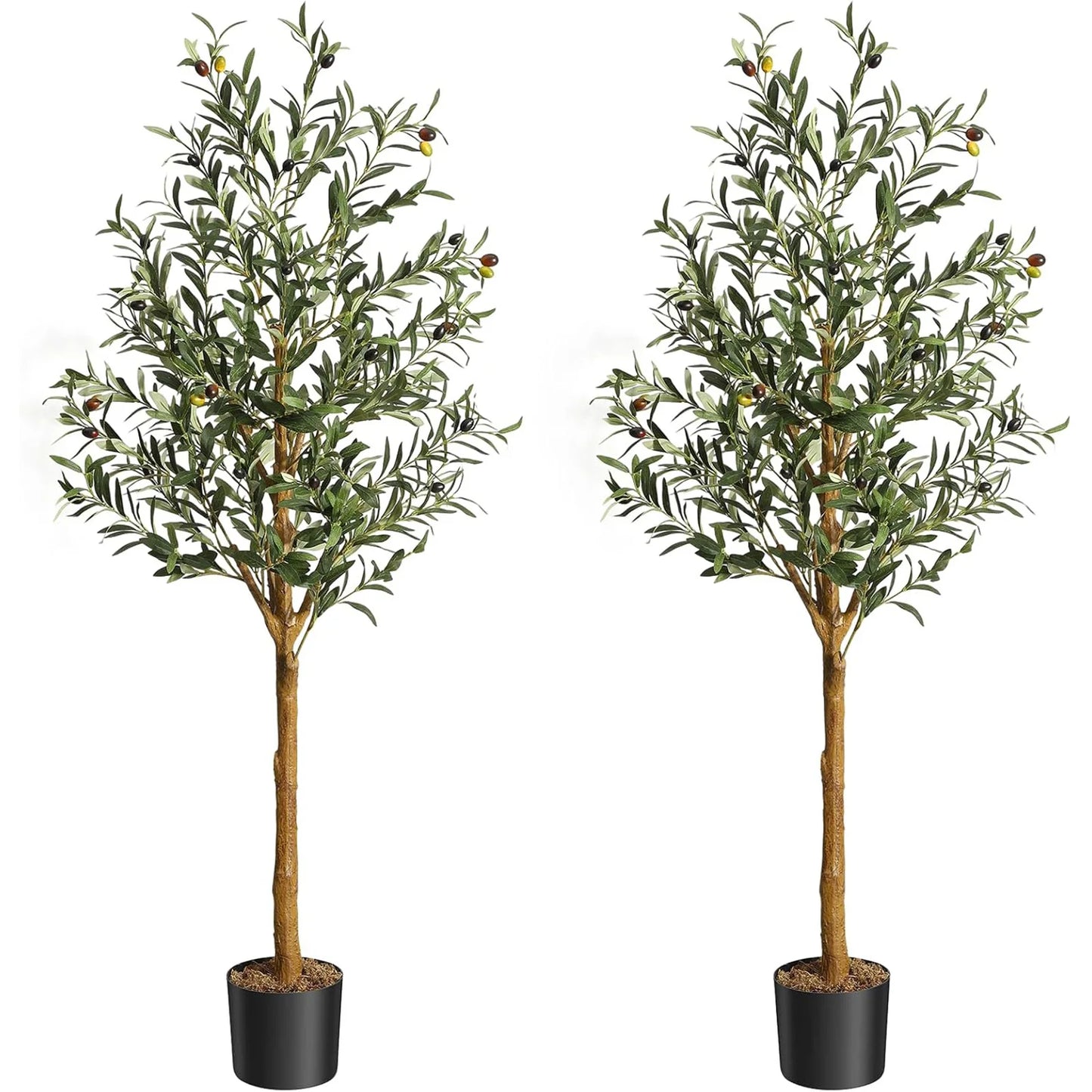 4.25ft/5ft/6ft Artificial Olive Tree, Tall Faux Silk Olive Trees, For Home Office Living Room Decor, Indoor Fake Potted Tree