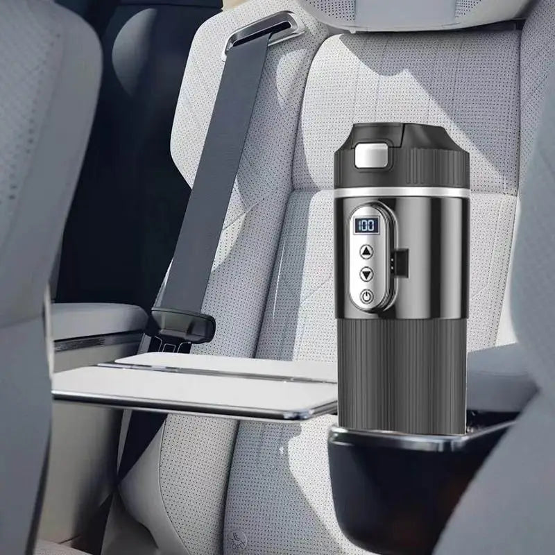 Heated Coffee Mug 12/24V Stainless Steel 450ML Car Heating Cup Electric Kettle Water Warmer Bottle LCD Display Heat Preservation