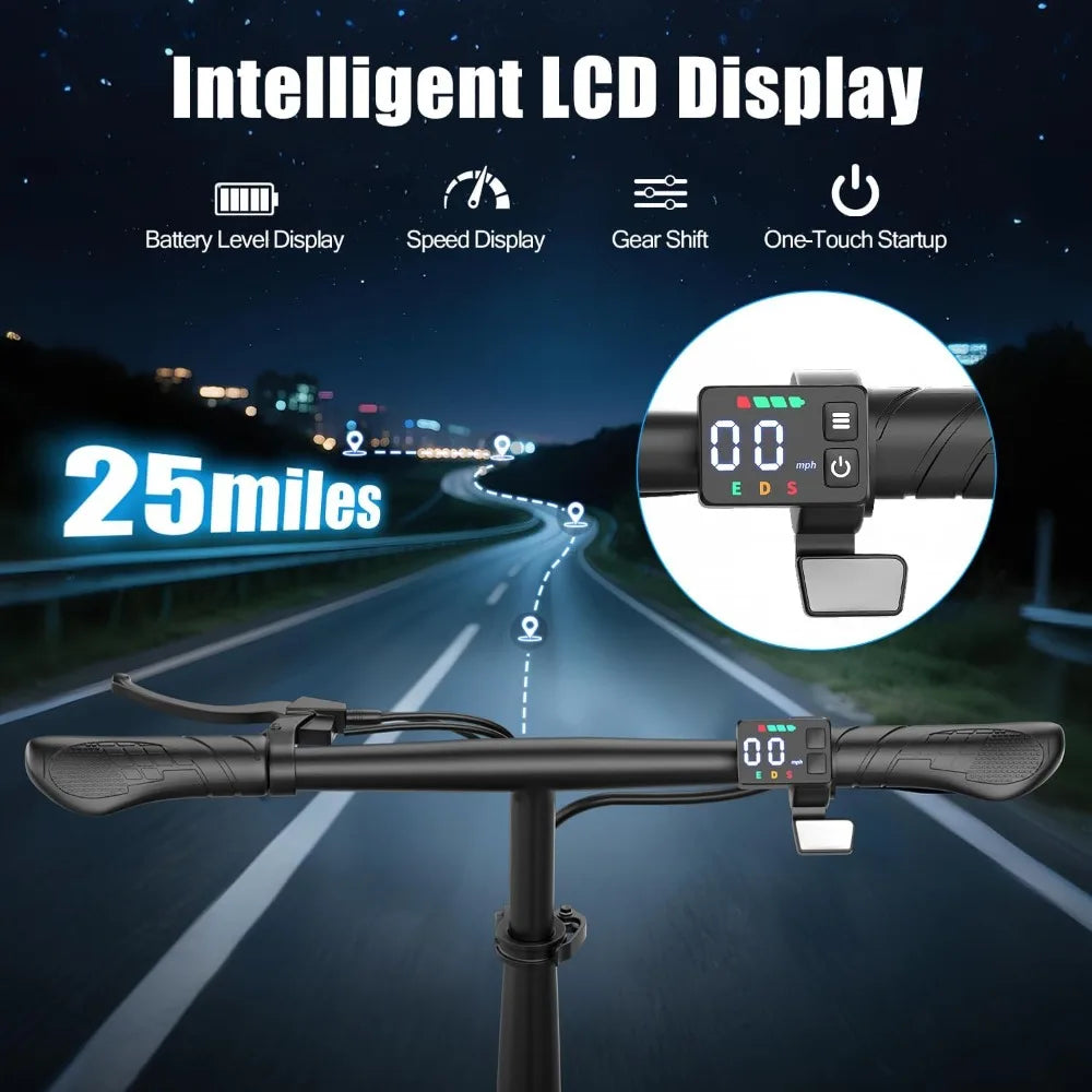 Electric Scooter for Adults, 650W/1000W Peak Motor, 20-25 MPH and 25/35Miles Long Range, 14" Foldable Commuting Electric