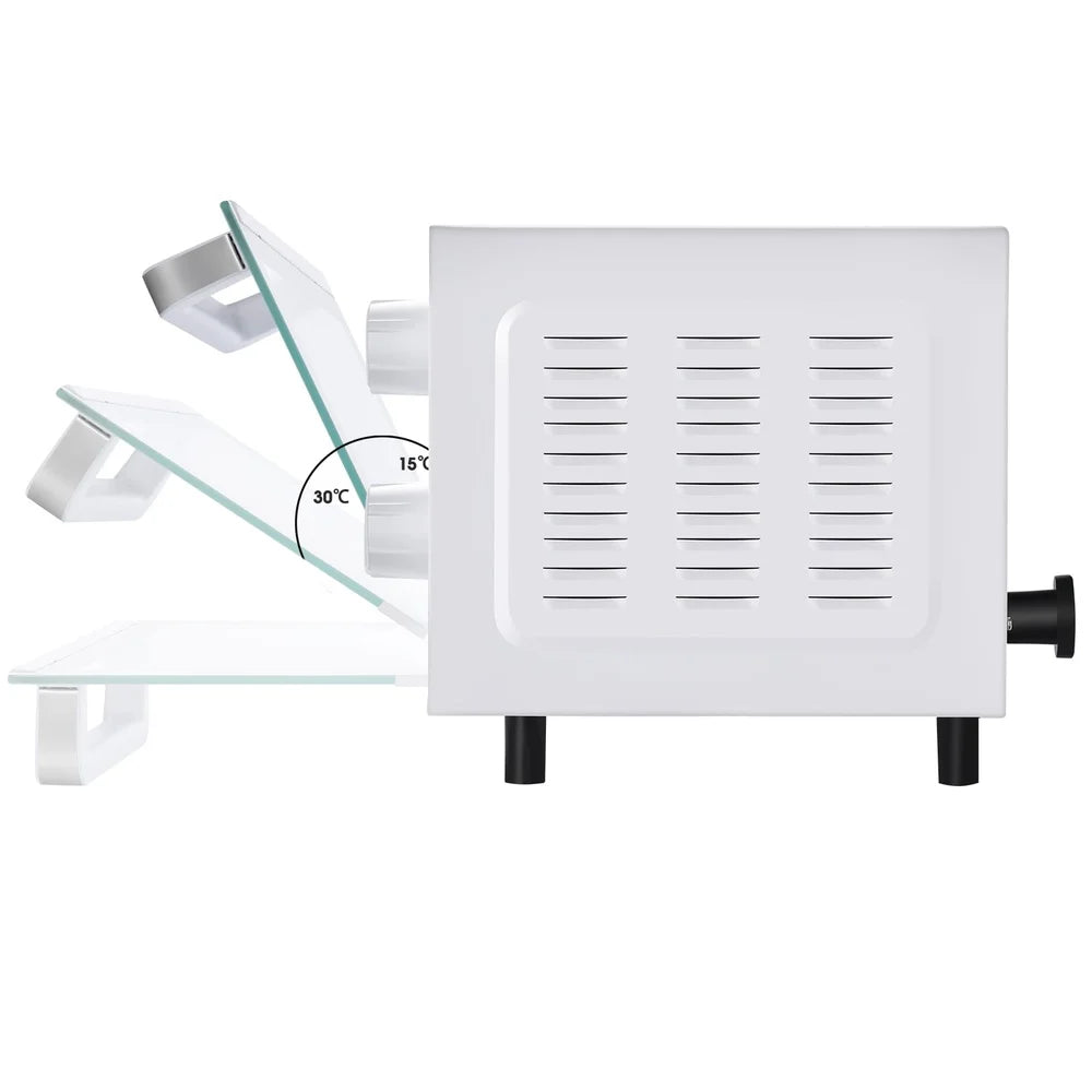 4 Slice Toaster Oven Countertop with 3 Settings Baking Rack Pan Compact Design Easy Clean 1050W Quartz Heating Perfect Toast