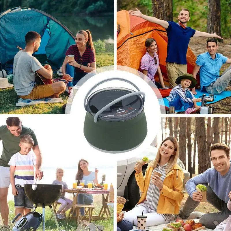 Foldable Coffee Pot Silicone Travel Kettle Pot Foldable Outdoor Camping Kettle Portable Camping Coffee Pot For Outdoor Camping