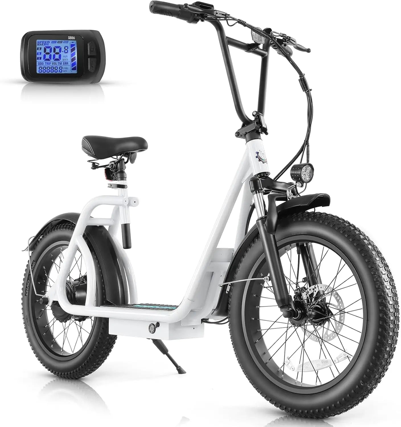 Peak 800W Foldable Electric Scooter Adults, 20" Fat Tire Electric Bike with 48V Battery, Up to 30Miles & 20MPH, Adult Electric