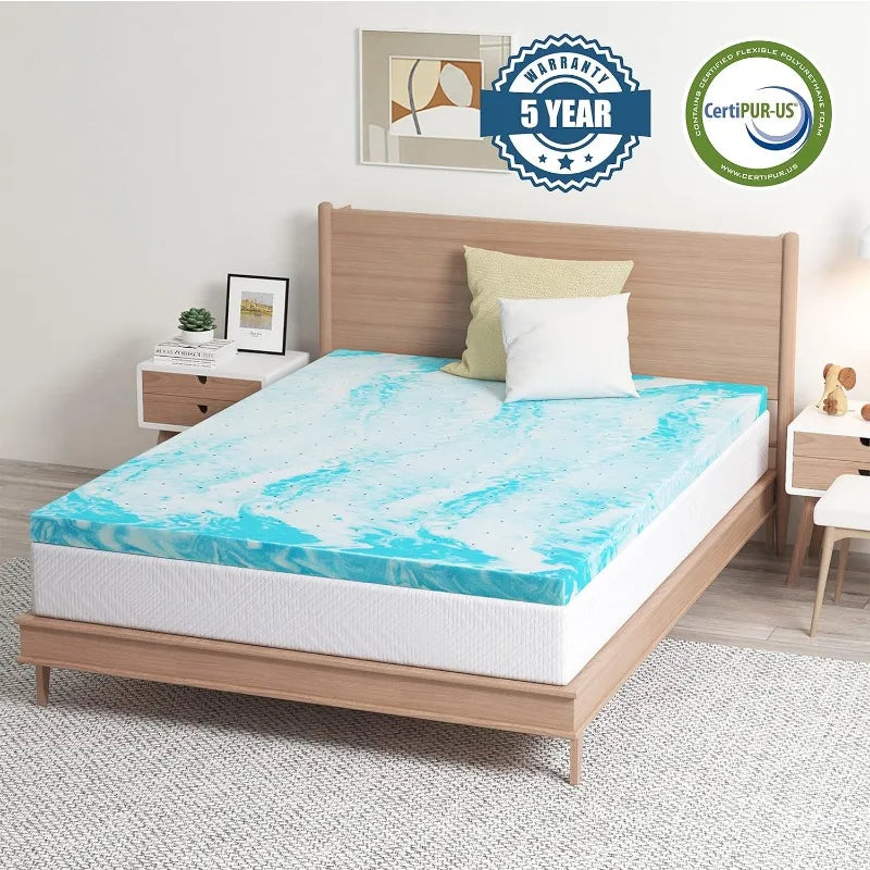 EGO Topper 2 Inch Twin Memory Foam Mattress Topper, Gel Foam Mattress Topper for Pressure Relief