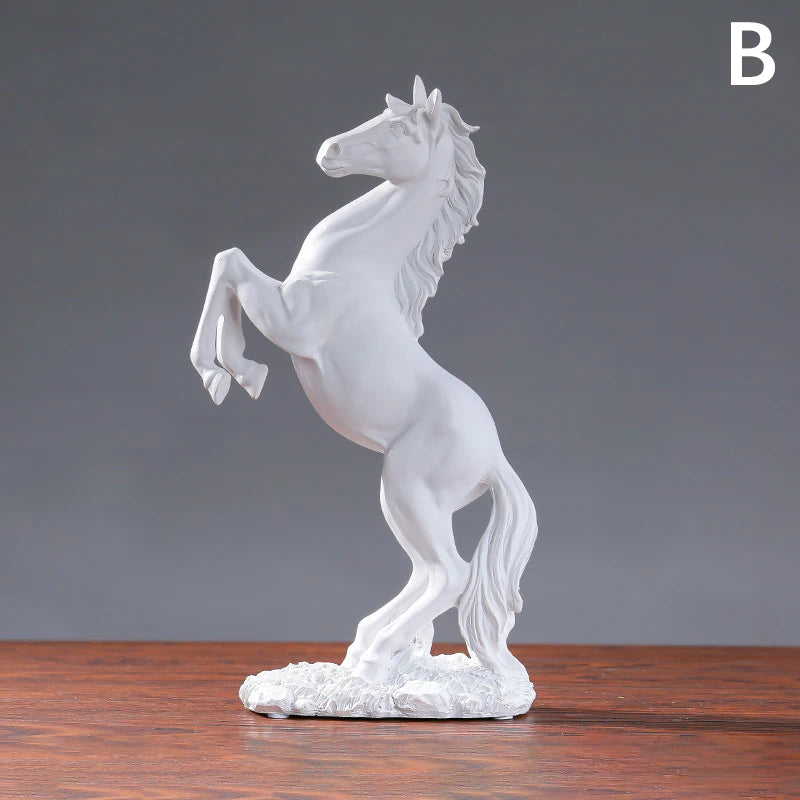 Resin Statue Golden White Black Horse Figure Nordic Abstract Ornaments Figurines For Interior Sculpture Room Home Decor
