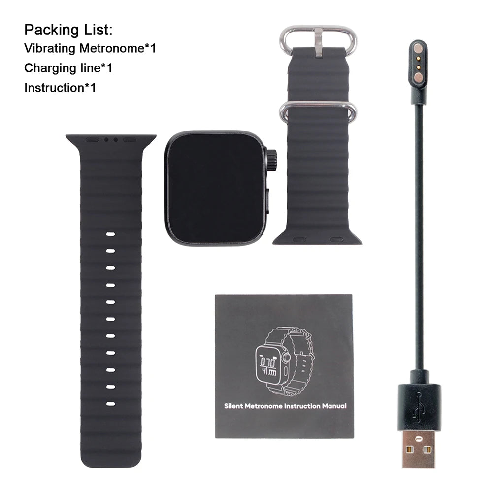 Wearable Vibrating Metronome for Sport Running Metronome Watch 40-240 Bpm Smart Pulse Beat Counting Watch for Musical Instrument