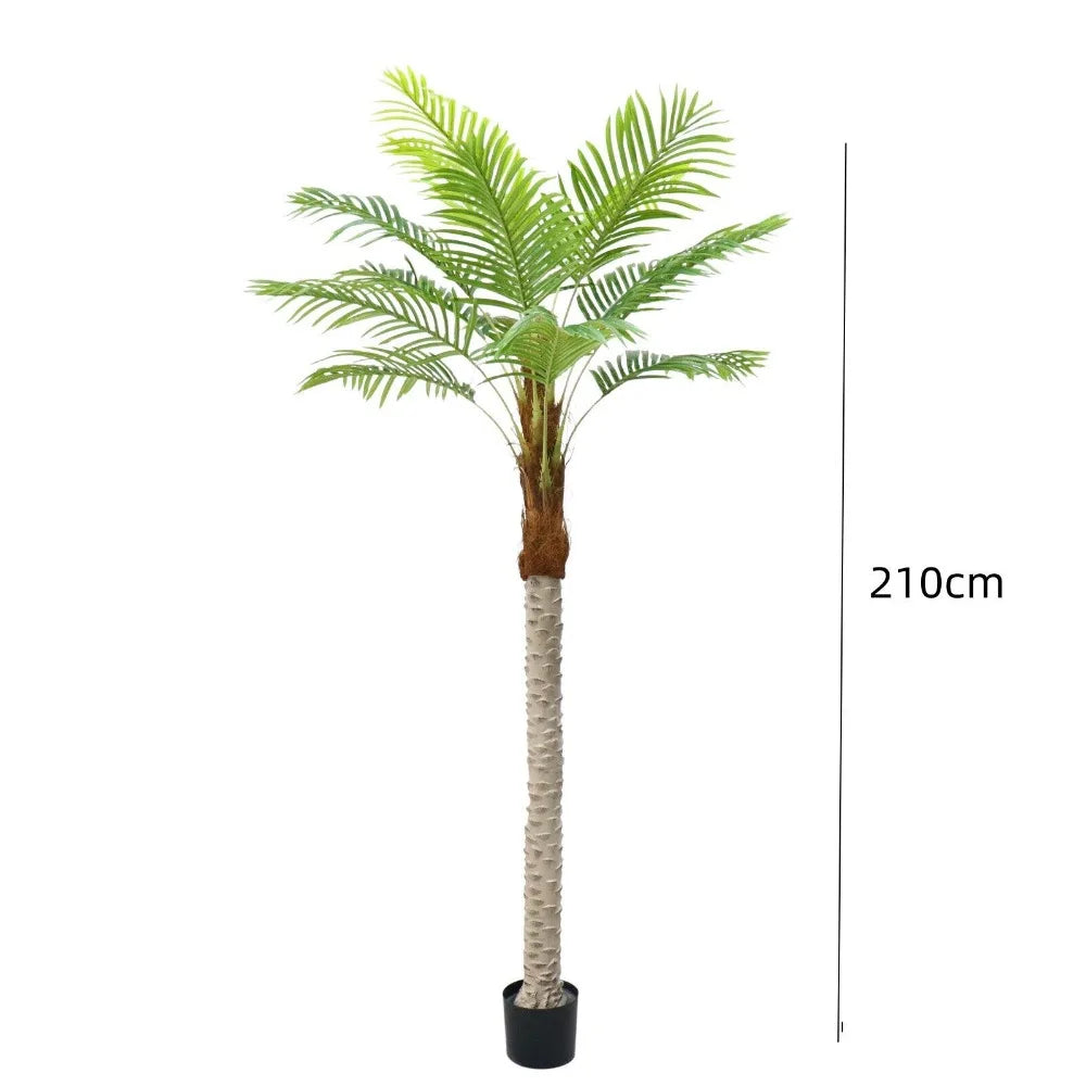 2pcs Artificial Palm Tree 7ft Tall Fake Plants Tropical Leaves Home Decors