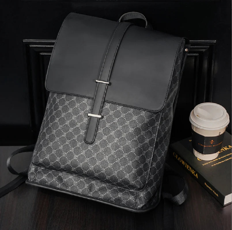 Hot Sale New Men's Large Capacity Travel Double Shoulder Bags Fashion High Quality Leather Backpacks Notebook School Bag