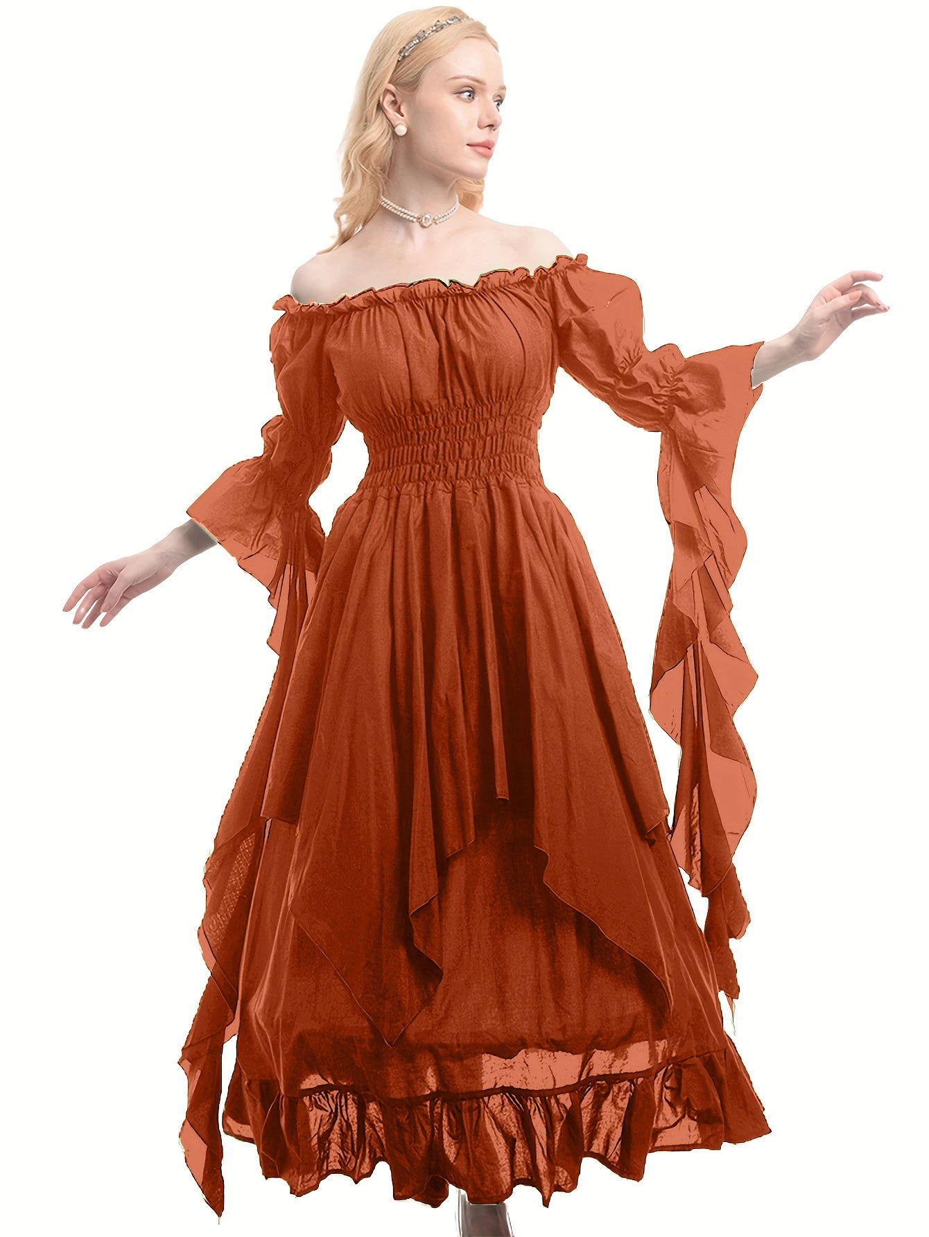 Women's Gothic Witch Dress Medieval Renaissance Costume Victorian Dress