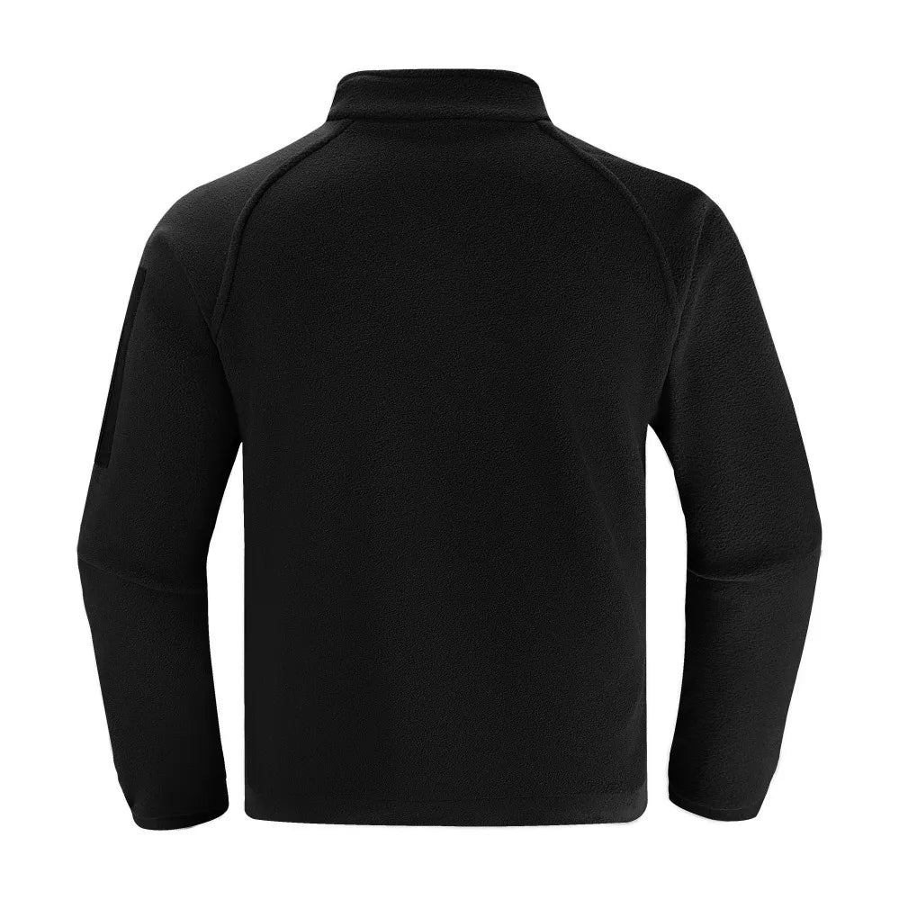 Mens military sweater thickened zipper hoodie men's solid color loose woolen thick clothes; streetwear