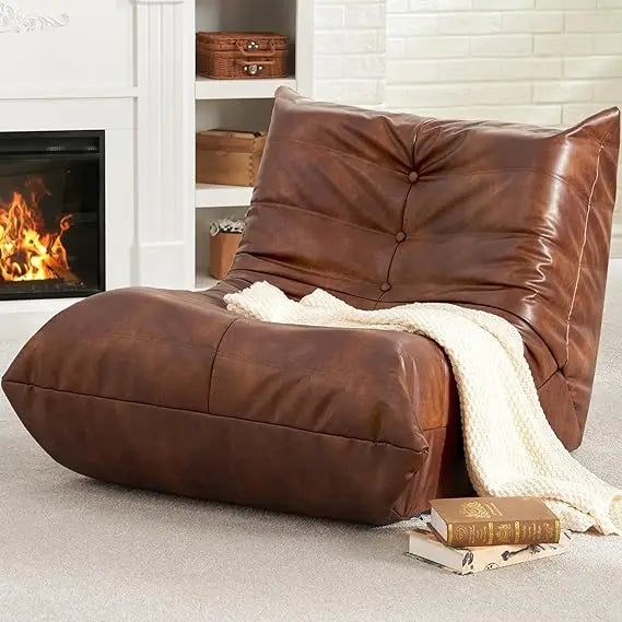 Bean Bag Chair Giant Bean Bag Sofa Memory Foam Bean Bag Couches for Adults, Leather Bean Bag Chairs for Living Room Bedroom Dor