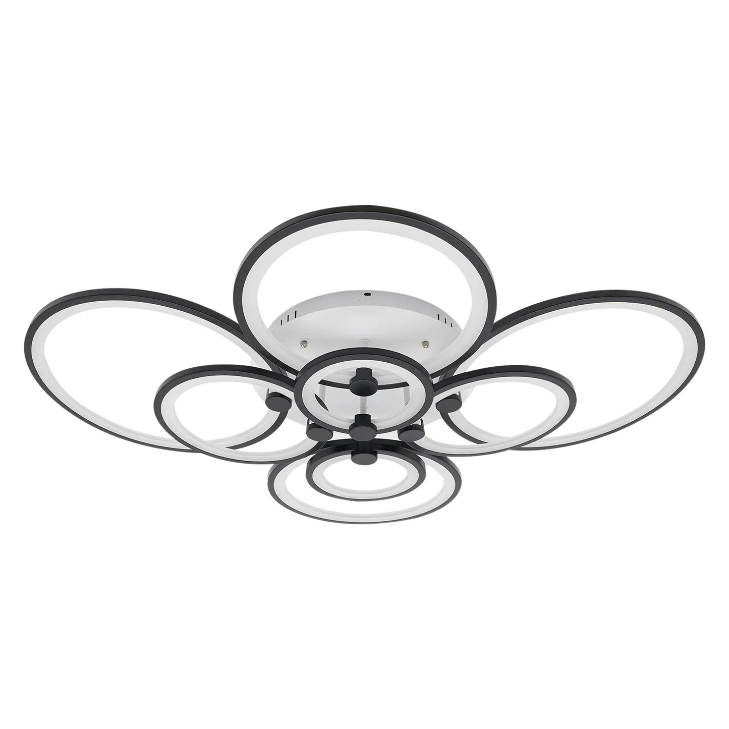 Modern LED Ceiling Light Fixture w/ Remote Control, Clear Acrylic Shade, Semi Flush Mount Ceiling Light Chandelier 8 Head