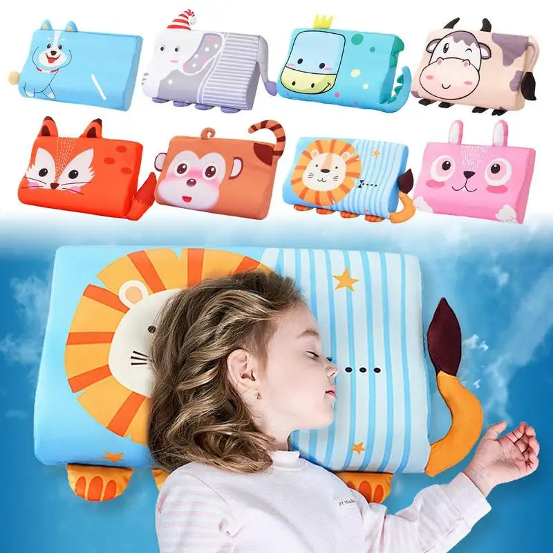 Kids Pillow for Sleeping Ergonomic Memory Foam Bed Pillow Breathable Nap Time Pillows Skin-Friendly Calming Cushion Pillow