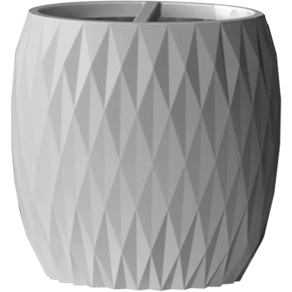 Luxury 8-Piece Grey Resin Bath Accessory Set for Vanity Countertops: Cotton Swab, Dish, Toothbrush Holder, Tumbler, Soap Pump