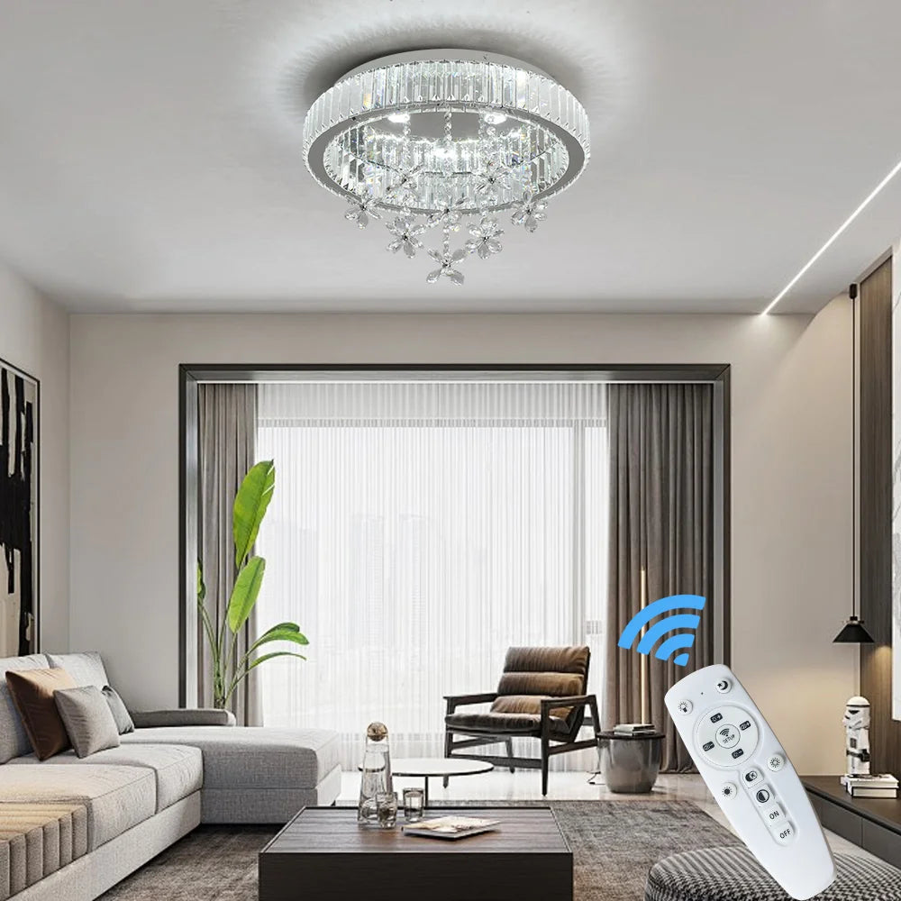 Crystal LED Ceiling Lamp Modern Chandelier Pendant Light Luxury Home Decor Living Dining Room Decor Fixtures Plafonnier Lustre