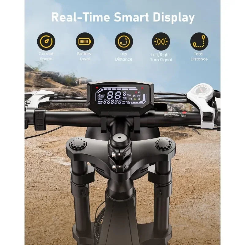 HOME.Bike Adults 750/1500W Ebike 20/28MPH, 55-75 Miles Electric Motorcycle with 10.4/13AH Battery, 20" Fat Tire Electric Dir